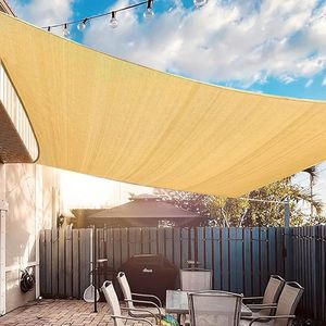 Zonnezeil rechthoekig 2 x 3 m - 95% uv-bescherming - ademend - zandkleur Shade Sail