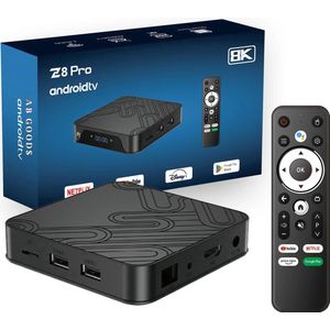 AB Goods Android TVBox 4K HDR - Mediaplayer met WiFi - Geschikt voor Chromecast & Streaming Apps - MediaBox - Smart TV Dongel - Streaming Box voor alle TV's - Verander je TV in een Smart TV - Netflix & Youtube Ondersteuning met Afstandsbediening