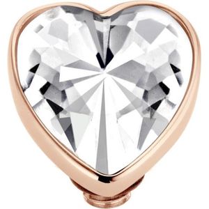 Melano twisted valentine heart zetting - rosekleurig - crystal - dames - 7mm