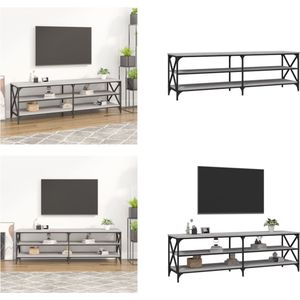 vidaXL Tv-meubel 160x40x50 cm bewerkt hout grijs sonoma eikenkleurig - Tv-kast - Tv-kasten - Tv-meubel - Hifi-meubel