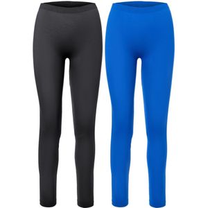 Ladeheid Dames Thermobroek 2 Pack - Sport - Lang - Sporbroek - Polyamide – Zwart/Blauw – M - LA-LA40-261-TMPW-2B
