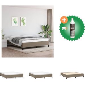 vidaXL Bedframe stof taupe 160x200 cm - Bed - Inclusief Reiniger