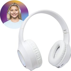 Relave Koptelefoon Bluetooth met led verlichting - Kinder Koptelefoon / Hoofdtelefoon Draadloos Over Ear - Wit