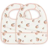 Jollein - Slab Waterproof (Peach) - Polyester - Polyurethaan - Slabbetjes Baby - 2 Stuks - 40 cm