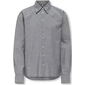 Only - Blouse - Donker Blauw - 60% Katoen 40% Viscose - Lange Mouw