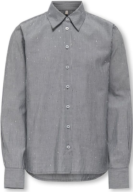 Only - Blouse - Donker Blauw - 60% Katoen 40% Viscose - Lange Mouw