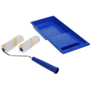 FX Tools Verfrollers set 4 delig - 1x houder 28 cm/2x rollen van 10 cm/lekbakje - Schilderen thuis