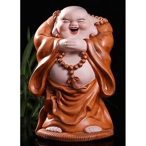 Fine Asianliving Chinese Boeddha Beeld Porselein Lucky Handgeschilderd B16xD14xH27cm