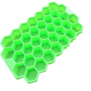 2 stuks 37 rasters ijsblokjes honingraat ijs maker formulier DIY Mould popsicle mallen yoghurt Ijsbak koelkast behandelt vriezer (groen)