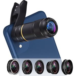 Avizar Camera Lens - Tele Fisheye Groothoek Macro - Zwart