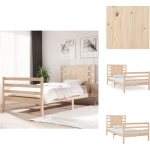 vidaXL Houten Bedframe - Modern - Slaapkamer - 195.5 x 80.5 x 69.5 cm - Massief grenenhout - Bed