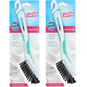 Sorbo Afwasborstel - 2x - smartbrush - groen - vezelharen