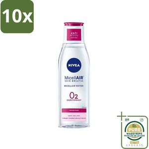 10 x Nivea - O2 Zuurstofboost Micellair Water - Droge Huid - 200 ml - Grootverpakking - Micellair Water - Droge Huid - Zuurstofboost - Reiniging - Hydratatie