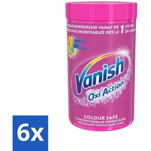 Vanish Oxi Action - Veilige Kleur - Vlekkenverwijderaar Poeder - Zonder Bleek - Gekleurde Was - 1.5 Kg - Voordeelverpakking - 6 stuks
