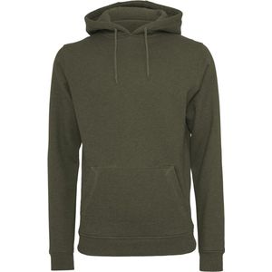 Build Your Brand Heren Zware Pullover Hoodie (Olijf)
