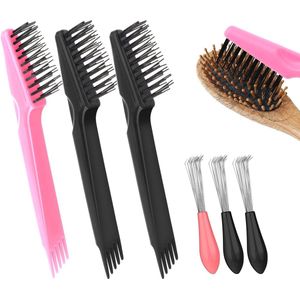 6 Stuks Haarborstel Reiniger Tool - 2-in-1 Kam Reinigingsgereedschap voor Thuis en Salon