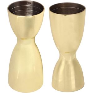 Dubbele Cocktail Jigger Japanse Stijl Rvs Borrelglas Maatbeker - Bartending Gereedschap 30-45 ml(Goud)