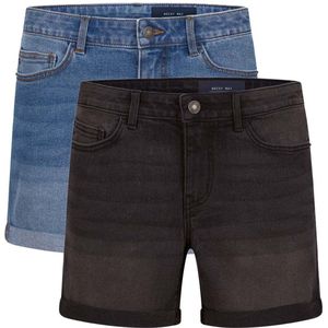 Noisy May Dames Short BeLucky regular/straight Fit Veelkleurig Volwassenen 2 Pack Korte Jeans Broeken