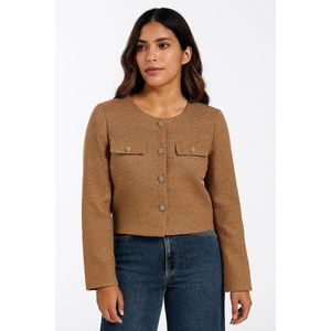 Dames blazer - Bouclé Blazer Dames - Stijlvol en Veelzijdig - Casual & Zakelijk - Maat S