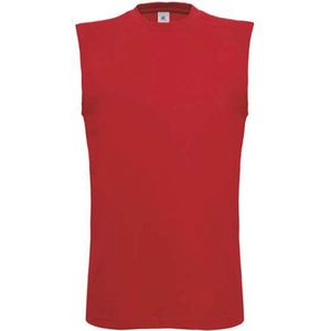 Tank Top Heren XL B&C Ronde hals Mouwloos Red 100% Katoen