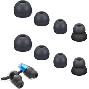 Replacement Earbuds for Powerbeats Pro, Beats Wireless Headphones, 4 Pairs S/M/L/D, Soft Silicone, Black