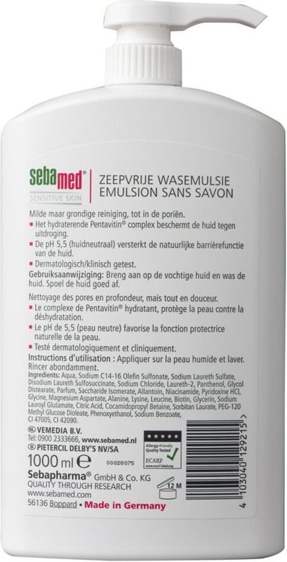 Sebamed - Zeepvrije Wasemulsie Pomp - 2 x 1000 ml - Voordeelverpakking