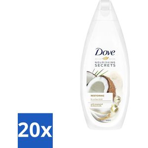 20 x Dove Nourishing Secrets - Douchegel - Kokosolie & Amandel melk - Sulfaatvrij - 250 ml - Verzorging - Dove