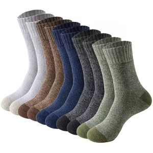 Heren wintersokken, fleece gevoerd en verdikt, warme herensokken, zweetabsorberende en badstof sokken, wollen sokken, vloersokken, 10 paar