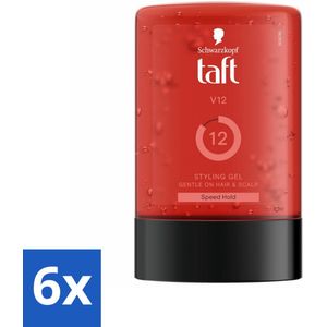 6 x Taft - V12 - Styling Gel - Supersnelle hold - 300 ml - Styling Gel - Taft V12 - Snel Drogend - Sterke Hold - Vegan Styling Gel