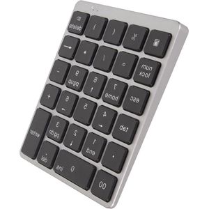 Draagbaar Mini Financiële Boekhouding Oplaadbaar Numeriek Toetsenbord - Draadloos Bluetooth USB - 28 Toetsen - Laptop Desktop PC - Donkergrijs .
