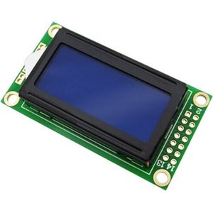 LCD Display 0802 pixels wit op blauw