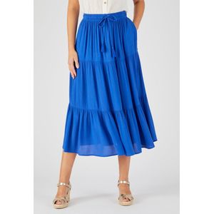 Damart - Rok van crêpestof pure viscose - Dames - Blauw - XL