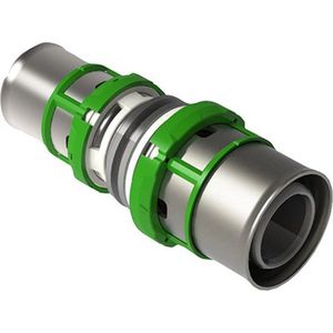 Comap SkinPress MultiSkin Messing Rechte Perskoppeling Met Gereduceerde Overgang 26x3-20x2