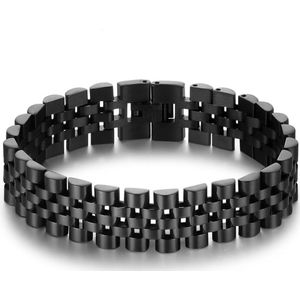 Victorious Armband Heren Zwart – Eenvoudige Zwarte Kliksluiting – Staal/Coating – 20cm