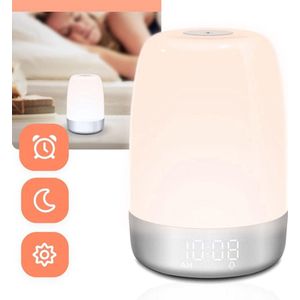 Wake Up Light - Wit - Nachtlampje - Digitale Alarmklok en Wekker - Slaaptrainer