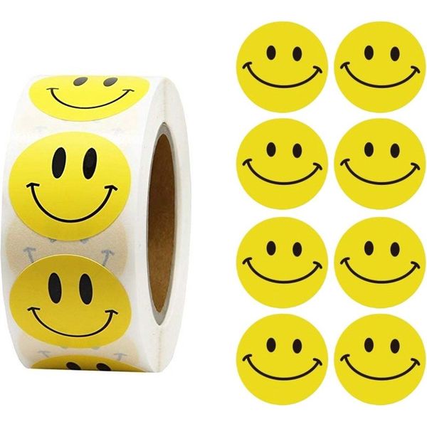 Baker Ross AW543 Happy Face Glitter Stickers (Pack of 100)