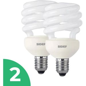 Sidef Spiraal Spaarlamp E14 - 13W - Daglicht - Niet Dimbaar - 2 stuks