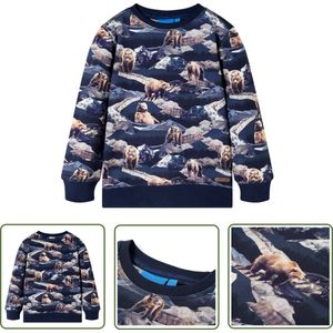 vidaXL Meisjestrui - Kindertrui - Kindertrui 140 marineblauw - Jongenstrui - Blauwe Trui - Katoenen Trui