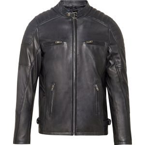 Urban 5884Â® - Ralph - Biker Jack - Zwart -Heren jas - Lams Leer Jas - Maat XL