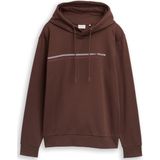 TOM TAILOR - Sweatshirt - Chocoladebruin - Capuchon met Trekkoord