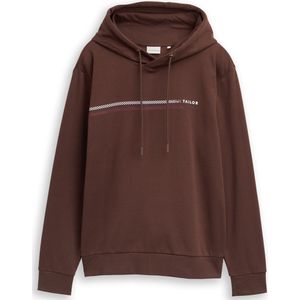TOM TAILOR - Sweatshirt - Chocoladebruin - Capuchon met Trekkoord