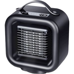 Draagbare Kachel - 1000W - Zwart - Elektrische Kachel - Ventilatorkachel - Mini Kachel - Heater - Keramisch - Kamer Verwarmer - Verstelbare Thermostaat - Straalkachel - Bijverwarming