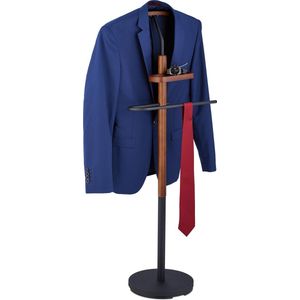 Relaxdays dressboy slaapkamer - kreukvrij ophangen - kledingstandaard staal - houtlook