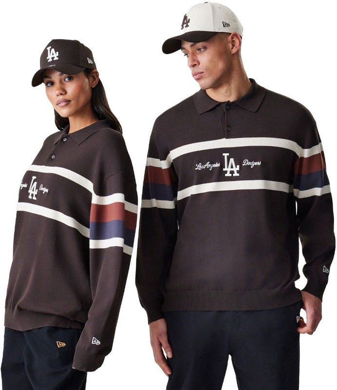 New Era - Mlb Rugby La Dodgers - Poloshirt - Bruin - Lange Mouw