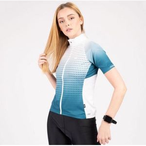 Dare 2B AEP Propell Sneldrogende Fietsjersey Met Reflecterende Details Voor Dames Wit Blauw