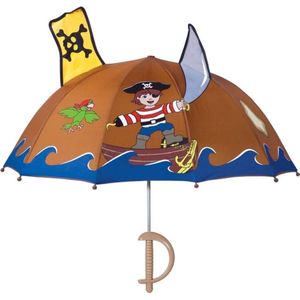 Bruine kinder paraplu Piraat van Kidorable