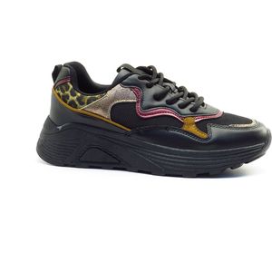 Shoecolate Black combi + leopard 1.25.02.152.02 ZWART