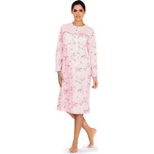 Comtessa Klassiek Nachthemd 'Rosé Charming Tulips' - Lange Mouw - Roze - Maat 42