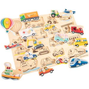 New Classic Toys Houten Legpuzzel Voertuigen - 16 puzzelstukjes