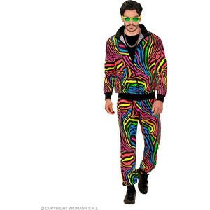 Widmann - Grappig & Fout Kostuum - Rudy Regenboog Retro Trainingspak Kostuum - Multicolor - Large - Carnavalskleding - Verkleedkleding